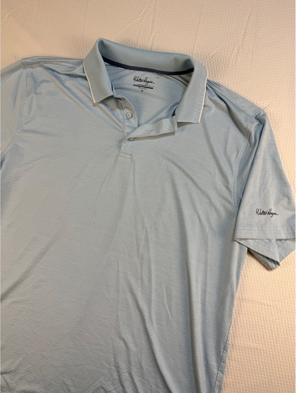 Walter Hagen Performance 11 Mens XL Golf Polo Blue Athletic Fit Stretch Preppy